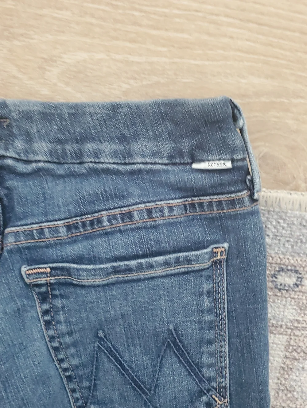 Mother Looker Ankle Fray Girl Crush Blue Stretch Soft Jeans Denim Pants Sz26